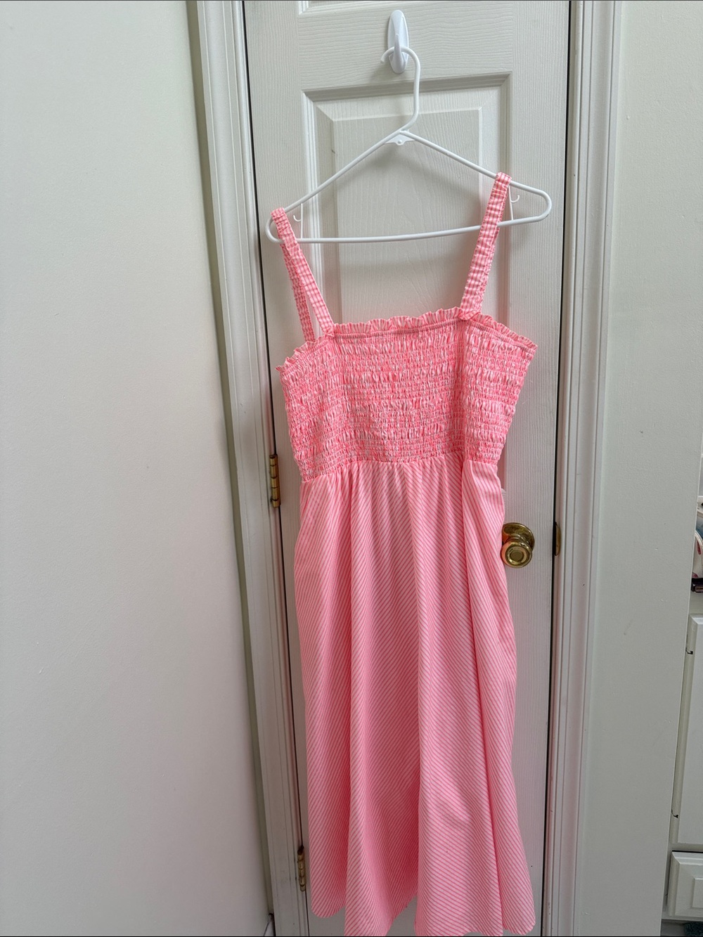 Vineyard Vines Pink Smocked Strap Girls' Nightgown